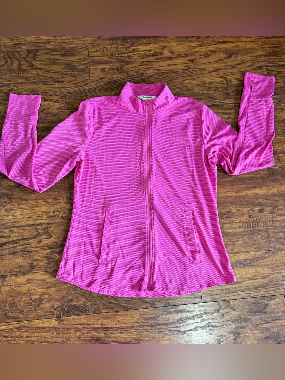 Tommy Bahama Hot Pink Zip-Front Bomber Jacket